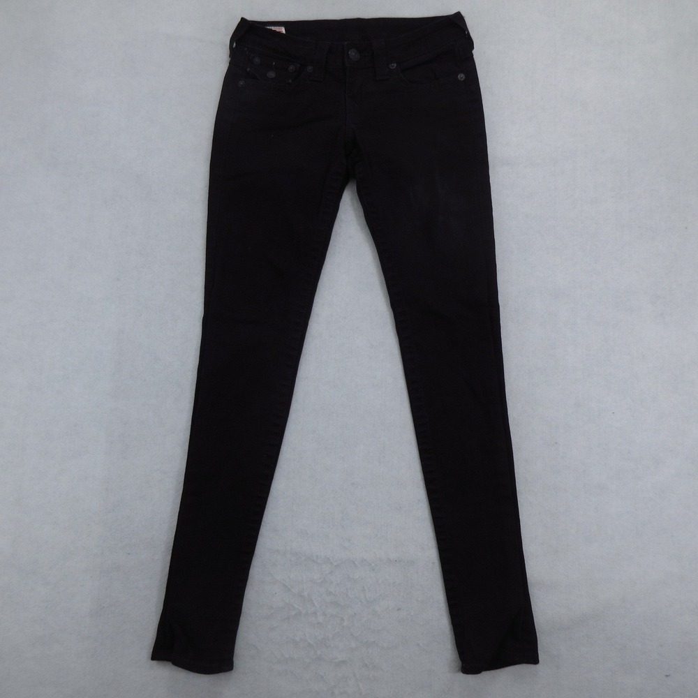 True Religion Women's Jeans Size 26 Skinny World Tour Black Stretch